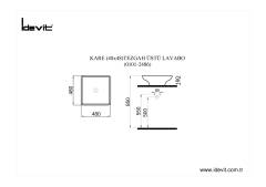 İdevit Kare Tezgah Üstü Lavabo (48*48cm)