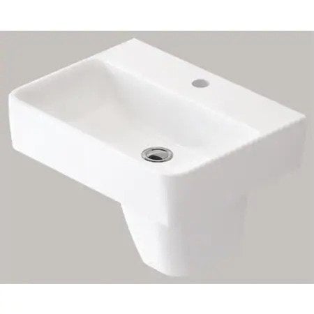 İdevit Dikdörtgen Tezgah Üstü/Dolap Uyumlu Lavabo (40x55) ve Halley Yarım Ayak (22x26x29)