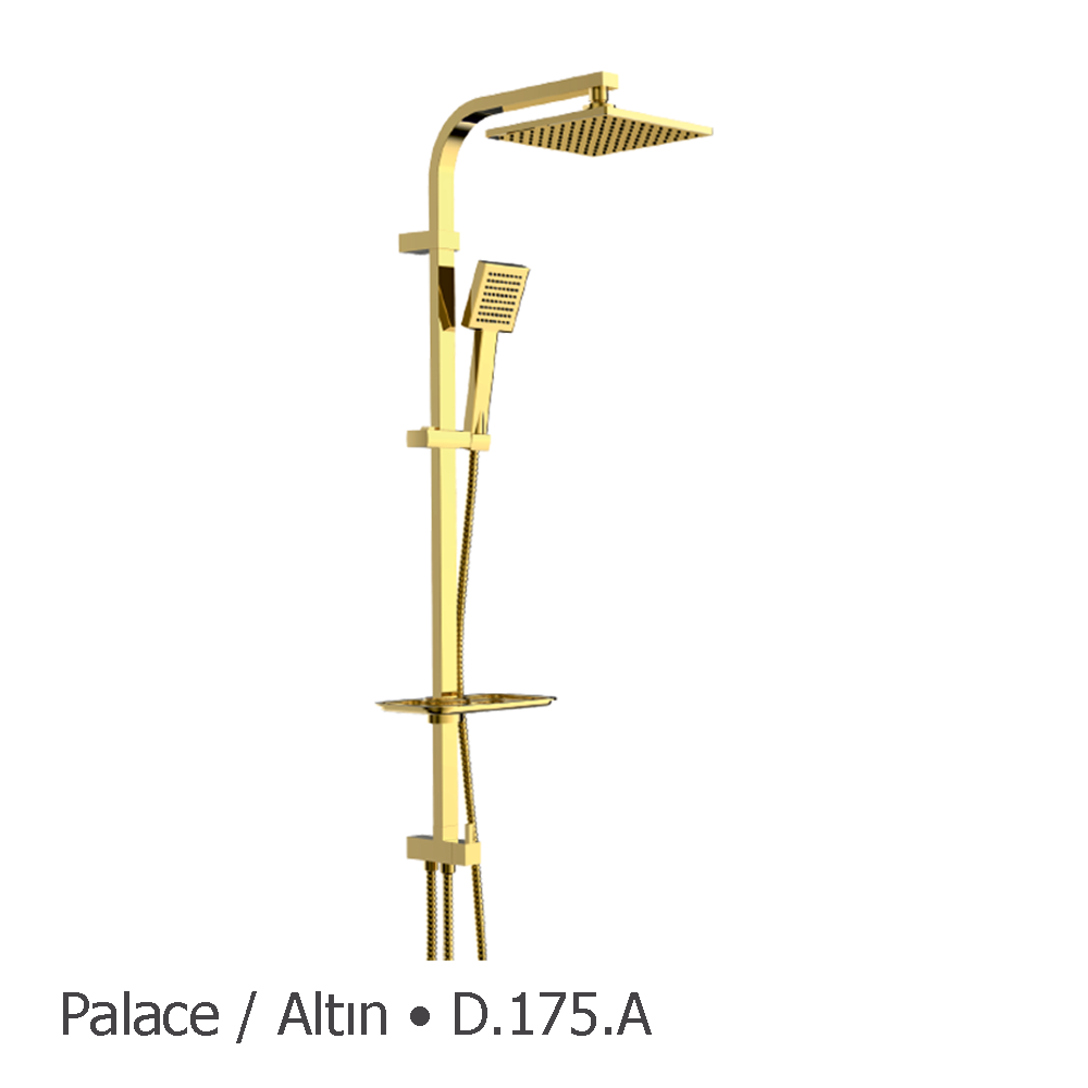Duxxa D.175.5.A Palace Altın Renk Tepe Duş Seti