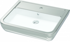 İdevit Halley Tezgah Üstü Lavabo Platin Kaplama (45x60)