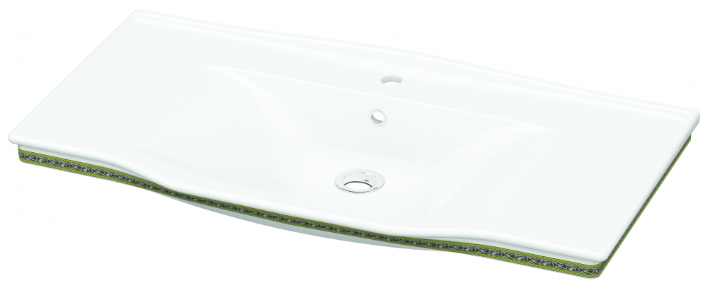 İdevit Neo Classic Tezgah Üstü Dekorlu Lavabo (50x100)