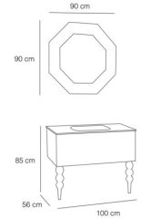 Fym Sultan 100 cm Beyaz Banyo Dolabı