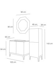 Fym Afrodit 100 cm Banyo Dolabı