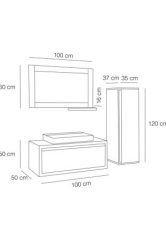 Fym  Omega 100 cm Banyo Dolabı