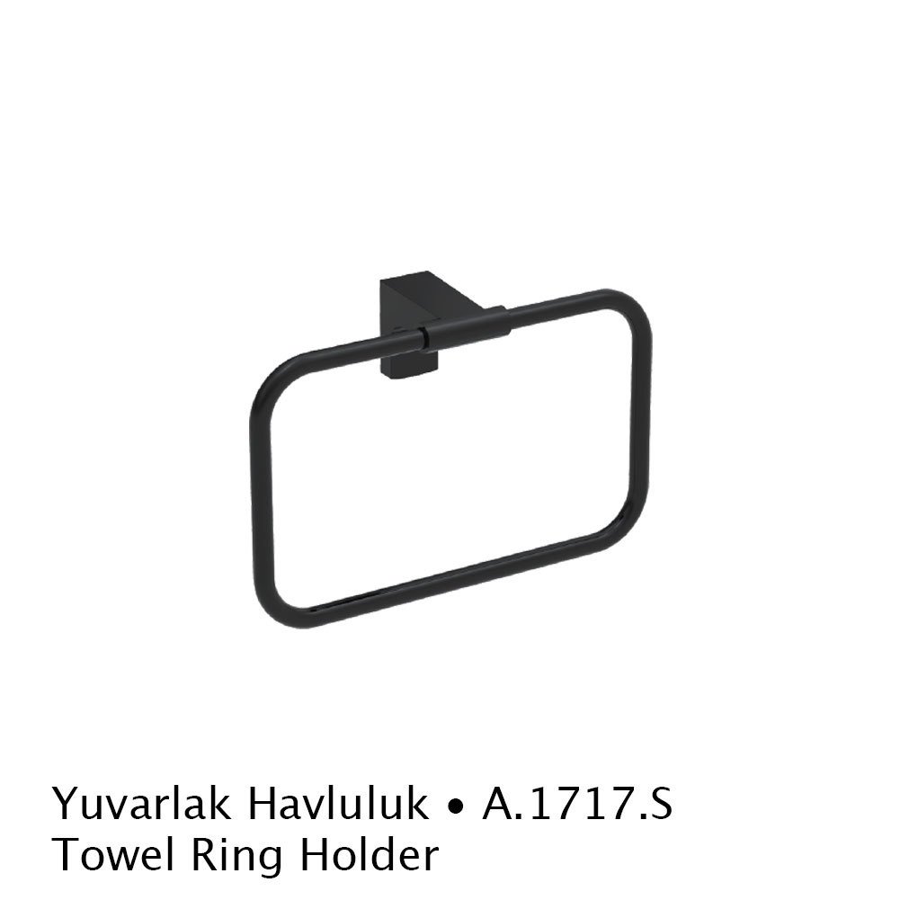 Duxxa A.1717S F1 Mat Siyah Yuvarlak Havluluk