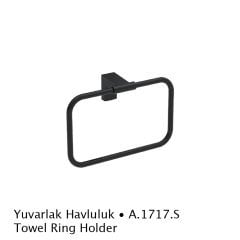 Duxxa A.1717S F1 Mat Siyah Yuvarlak Havluluk