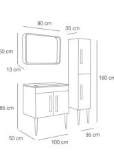 Fym Elvina 100 cm Banyo Dolabı