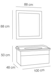 Fym Prada 100 cm Antrasit banyo Dolabı