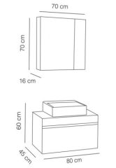 Fym Espina 80 cm Beyaz Banyo Dolabı
