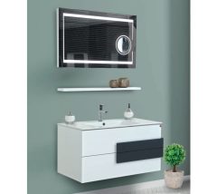 Fym Royal Safir Beyaz 100 cm Banyo Dolabı