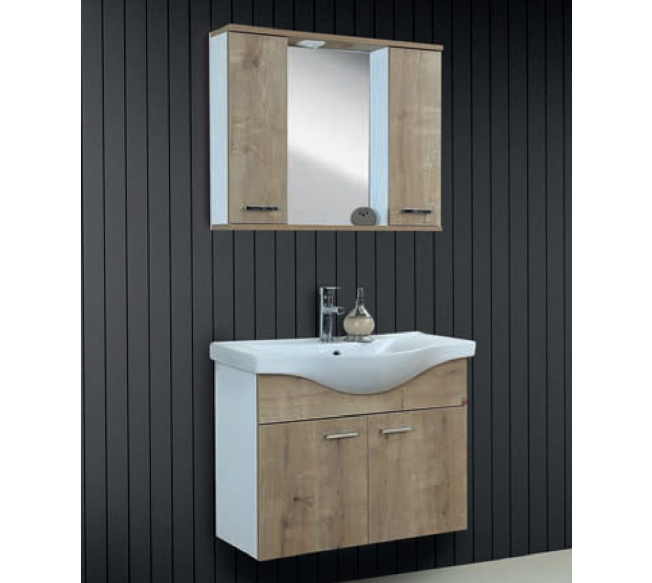 Fym Doruk Safir Meşe 80cm Banyo Dolabı