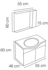 Fym Doruk Afzelina 55 cm  Banyo Dolabı