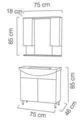Fym New Zenon 80 cm Banyo Dolabı