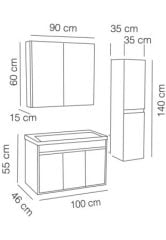 Fym New Koza 100cm Banyo Dolabı