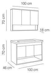 Fym Açelya 100 cm Banyo Dolabı