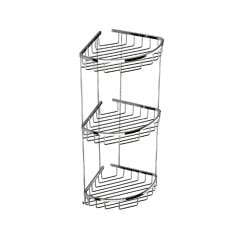 Duxxa A.503 Krom 3'lü 19*19 cm Oval Köşe Şampuanlık