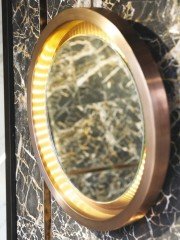Fym Noa Beyaz Gold Lavabo(45*87)+Ayna