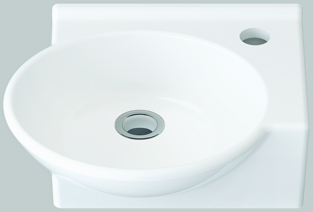 İdevit Myra Tezgah Üstü Mini Lavabo(33*36cm) Soldan Delikli