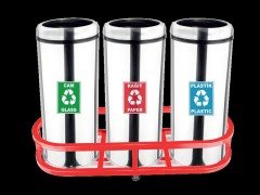 Maxiflow 13337 Bombe Kapak Krom 3 lü  Geri Dönüşüm Atık Kovası 102x27x69,5 cm