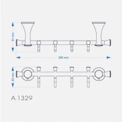 Duxxa A.1329.A  Art Deluxe Altın Set Askılık