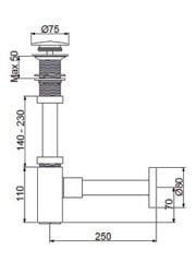 Newarc 760522 Corner Lavabo Sifonu - Basmalı Deliksiz