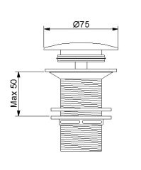 Newarc 740772 Basmalı Deliksiz Sifon Üst Takım-Krom