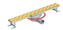 Maxiflow Klasik Legal Gold 360° Ø50*50 cm Yandan Çıkışlı Duş Kanalı