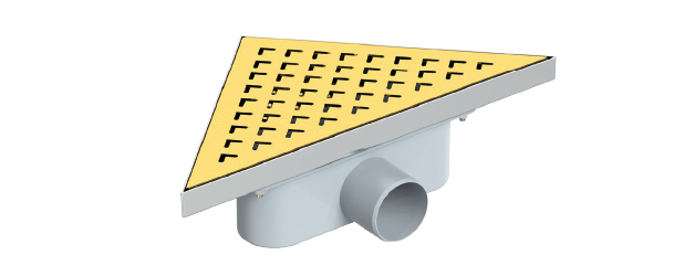 Maxiflow Üçgen LineGold  Ø50 33*33 cm Yandan Çıkışlı Duş Kanalı