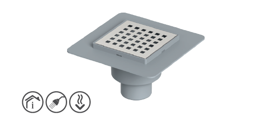 Maxiflow  14039 Ø70 Midi Alttan Çıkışlı 10*10 cm Yer Sifonu