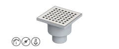 Maxiflow 13826 Ø50 Line Alttan  Çıkışlı 10*10 cm Yer Sifonu