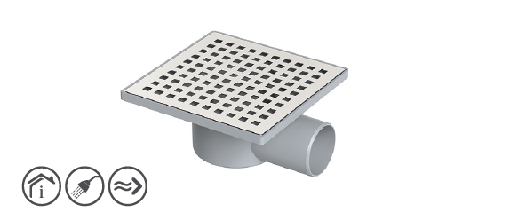 Maxiflow 13882 Ø32 Line Yandan Çıkışlı 15*15cmYer Sifonu