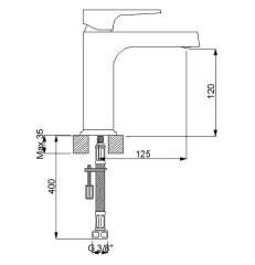 Newarc Aqua Lavabo Bataryası Siyah / Altın