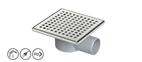 Maxiflow 13949 Ø32 Legal Yandan Çıkışlı 15*15 cm Yer Sifonu