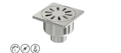Maxiflow 14099 Paslanmaz Premium Alttan Çıkışlı Ø50 10*10 cm Yer Sifonu