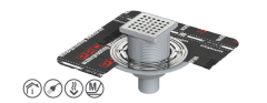 Maxiflow 14379 Yalıtım uyumlu 210mm Mebranlı Alttan Çıkışlı Ø50 10*10cm Yer Sifonu