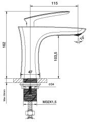 Newarc Lıfe Lavabo Bataryası-Siyah