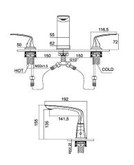 Newarc Loft 3 Delikli Lavabo Bataryası