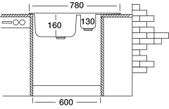 Kromevye Oberon EC174D Dekorlu 49*78 cm Eviye