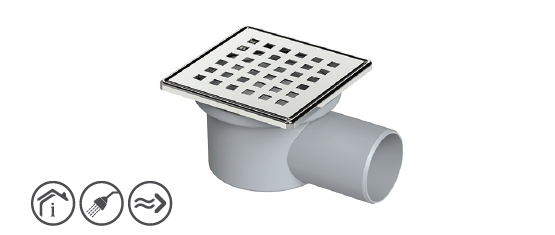 Maxiflow 13960 Ø50 Legal Yandan Çıkışlı 10*10 cm Yer Sifonu