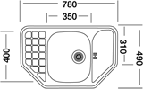 Kromevye Cubid 162  49*78 cm Eviye