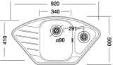 Kromevye Cubid 191  50*92 cm Eviye