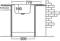 Kromevye Ronda160  48*77cm Eviye