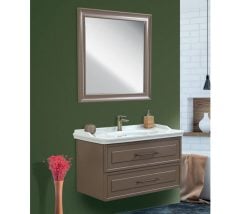 Fym Enzo(1580) Kahverengi 100 cm Banyo Dolabı