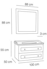 Fym Enzo(1580) Kahverengi 100 cm Banyo Dolabı