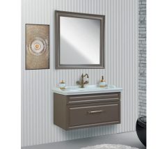 Fym Prada 80 cm(Kahverengi) Banyo Dolabı