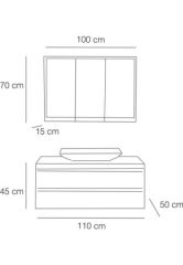 Fym Moderno110 cm Banyo Dolabı